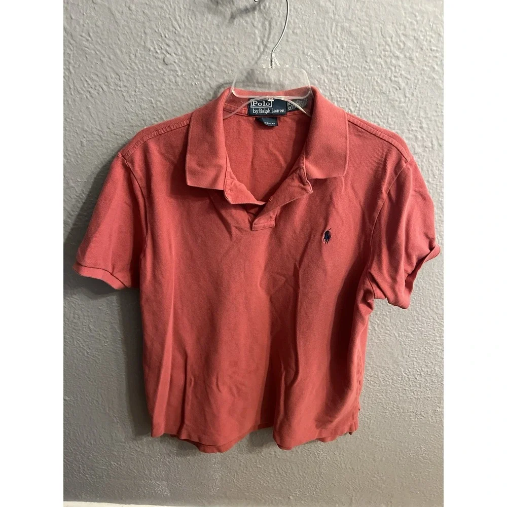 Polo Ralph Lauren Mens Custom Fit Polo Shirt Salmon Size XL Vintage